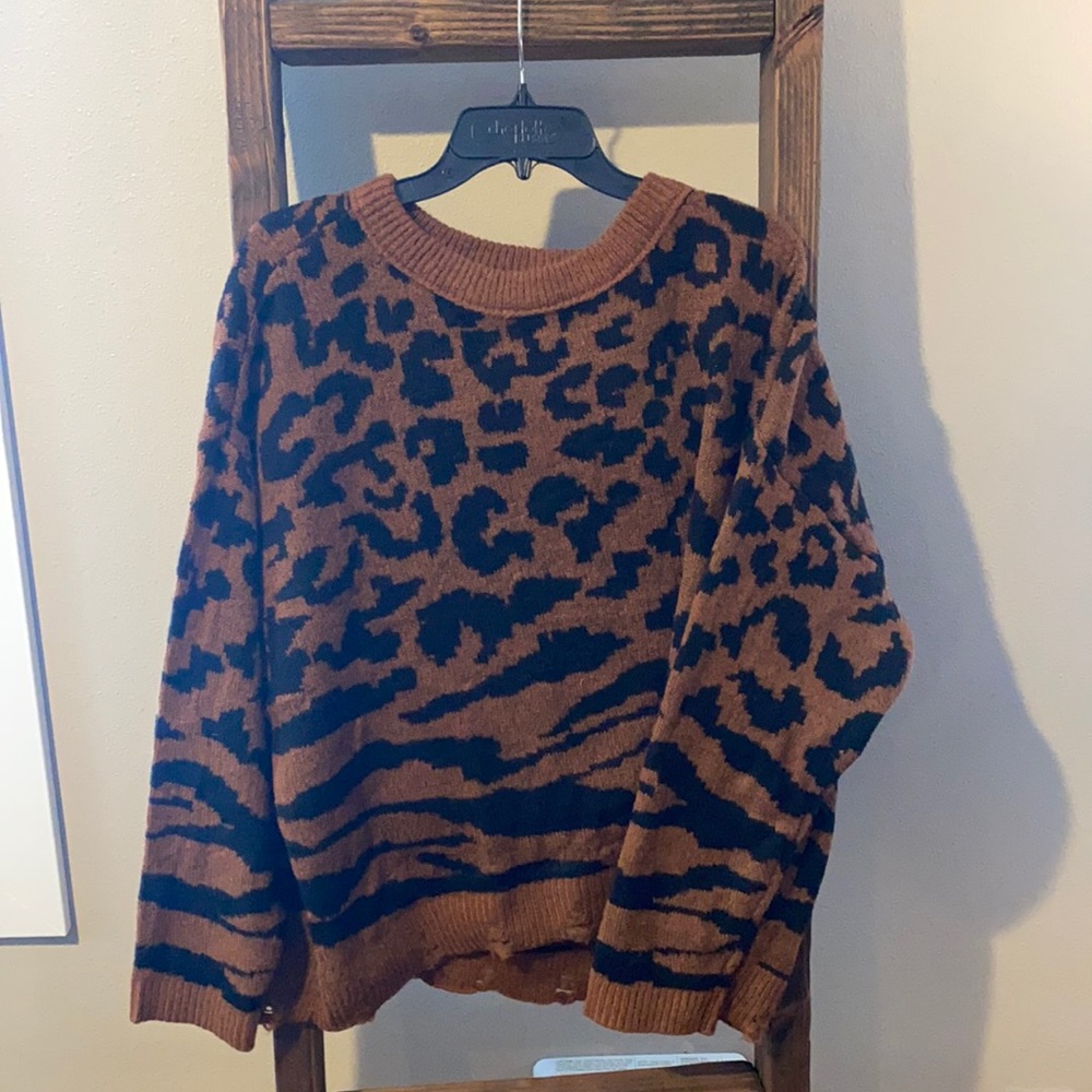Maurices animal print sweater